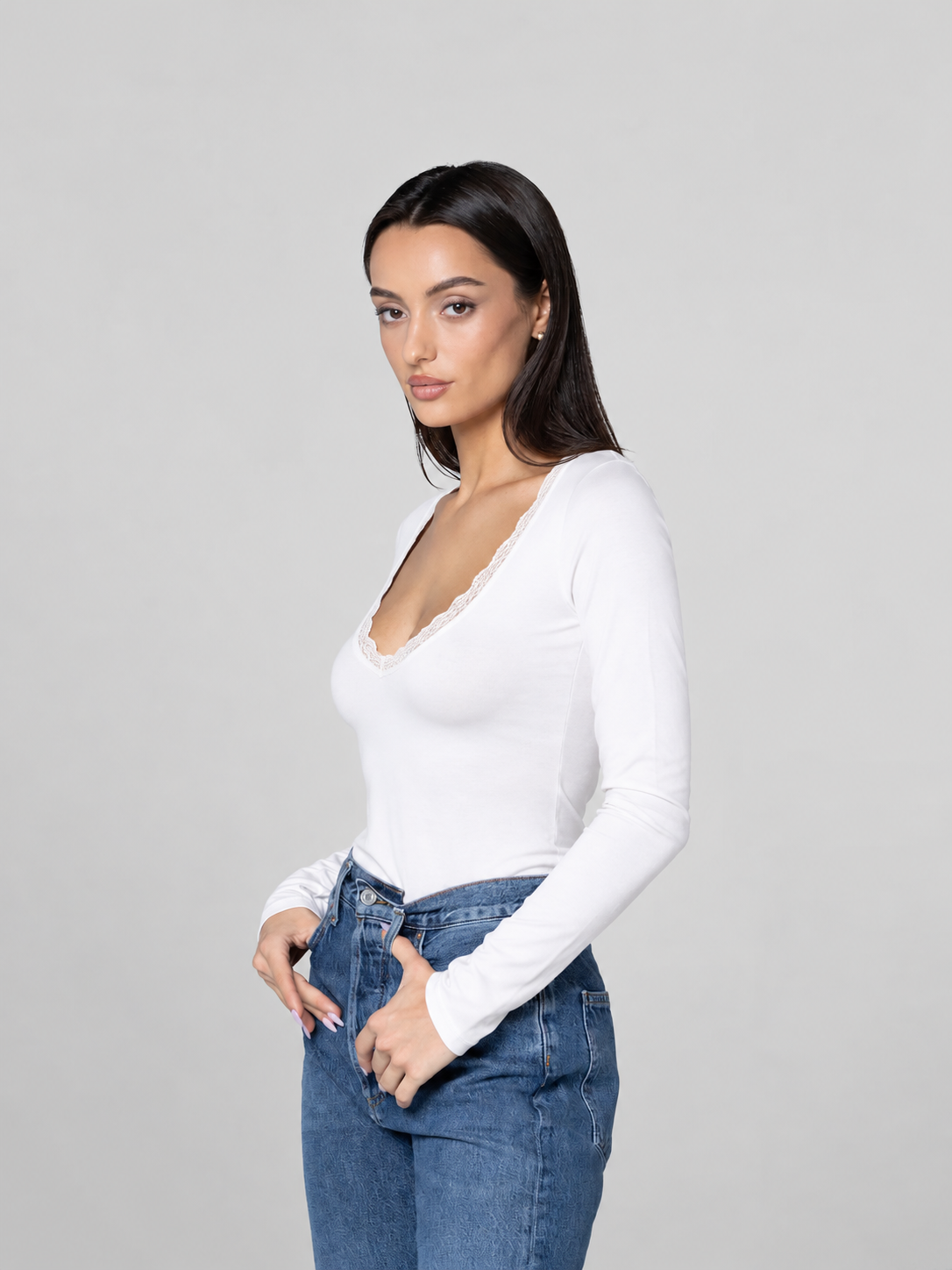 MONICA LACE TOP- IVORY