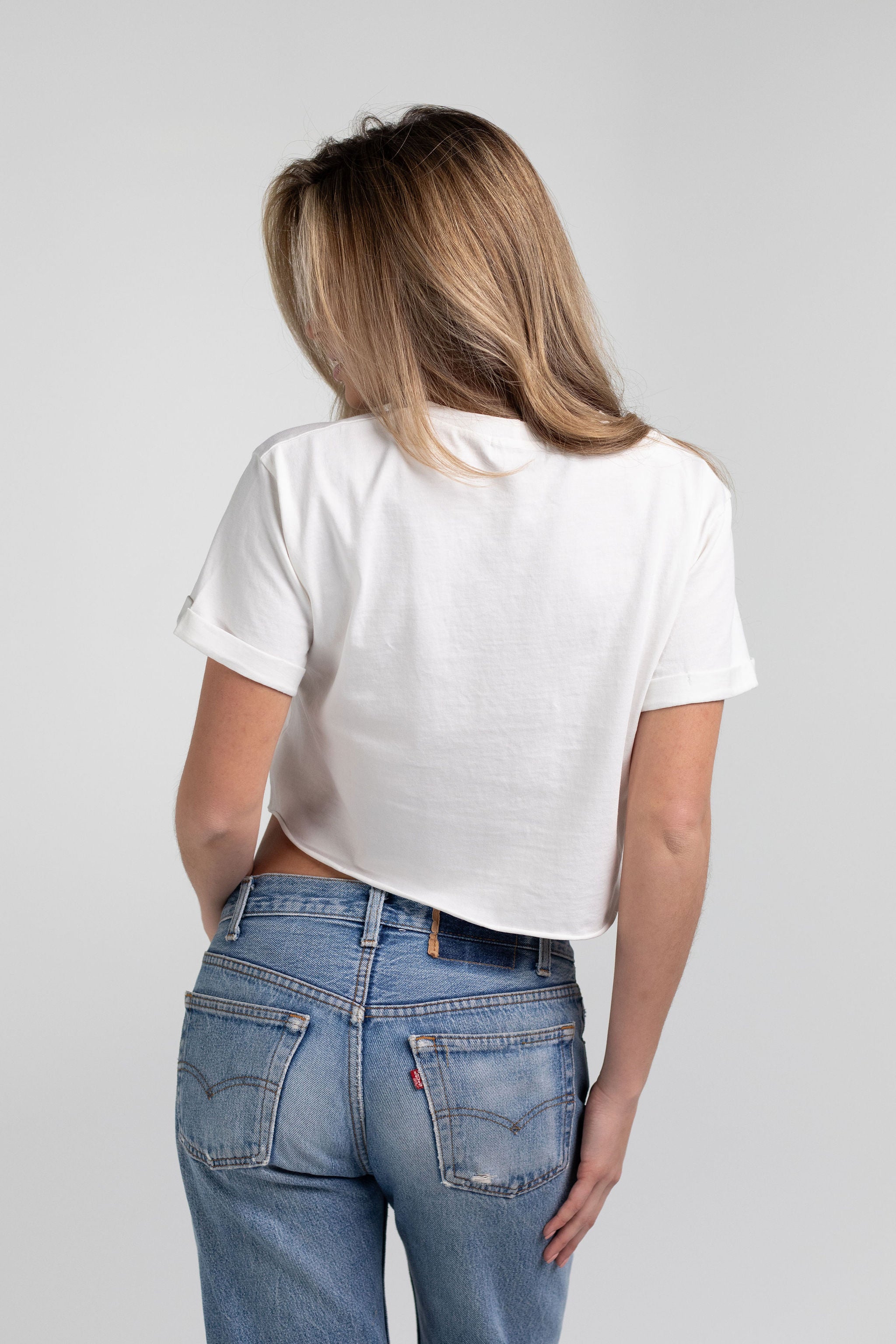 RACHEL CROPPED TEE - WHITE