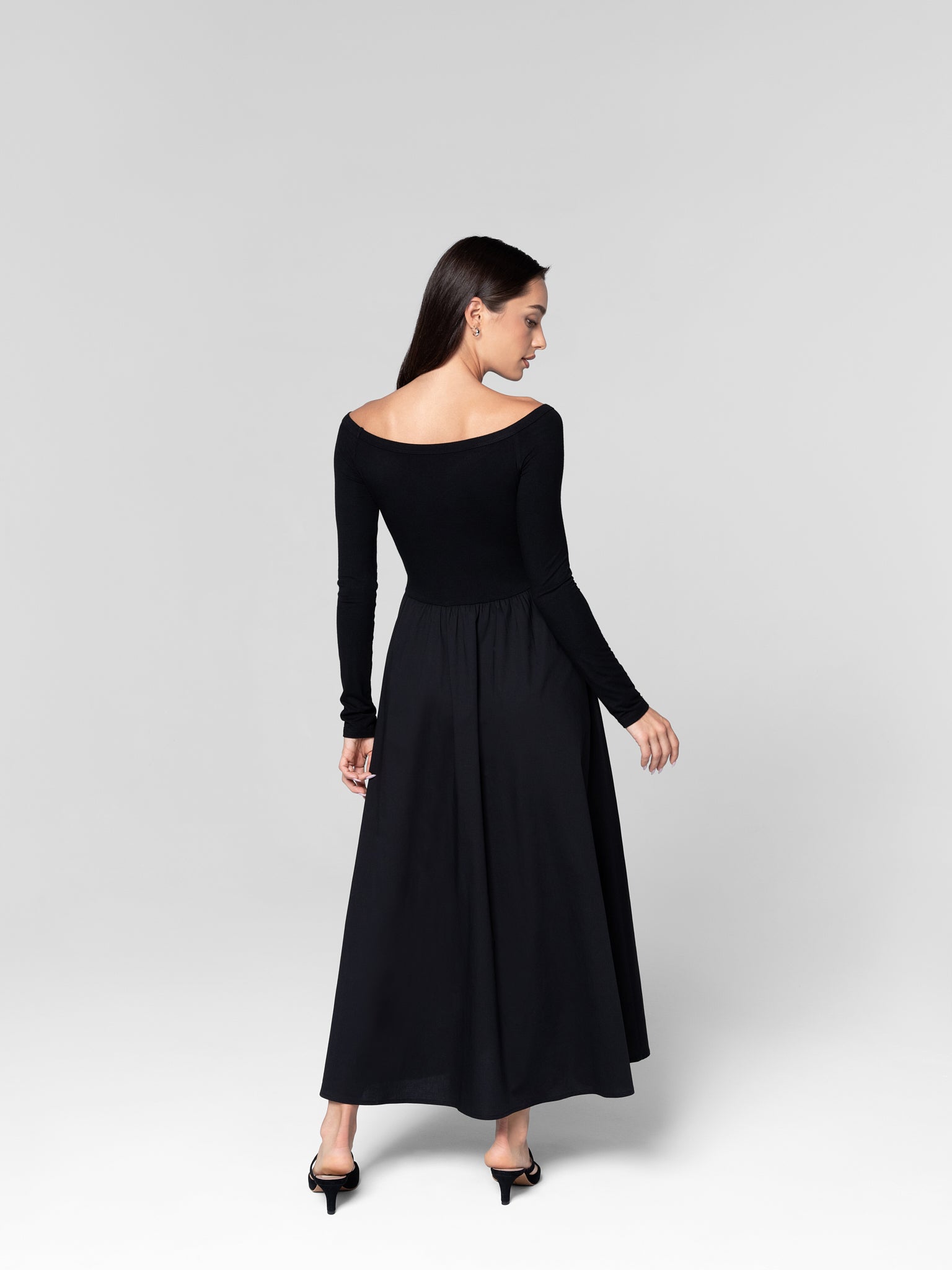 STELLA MIDI DRESS- BLACK