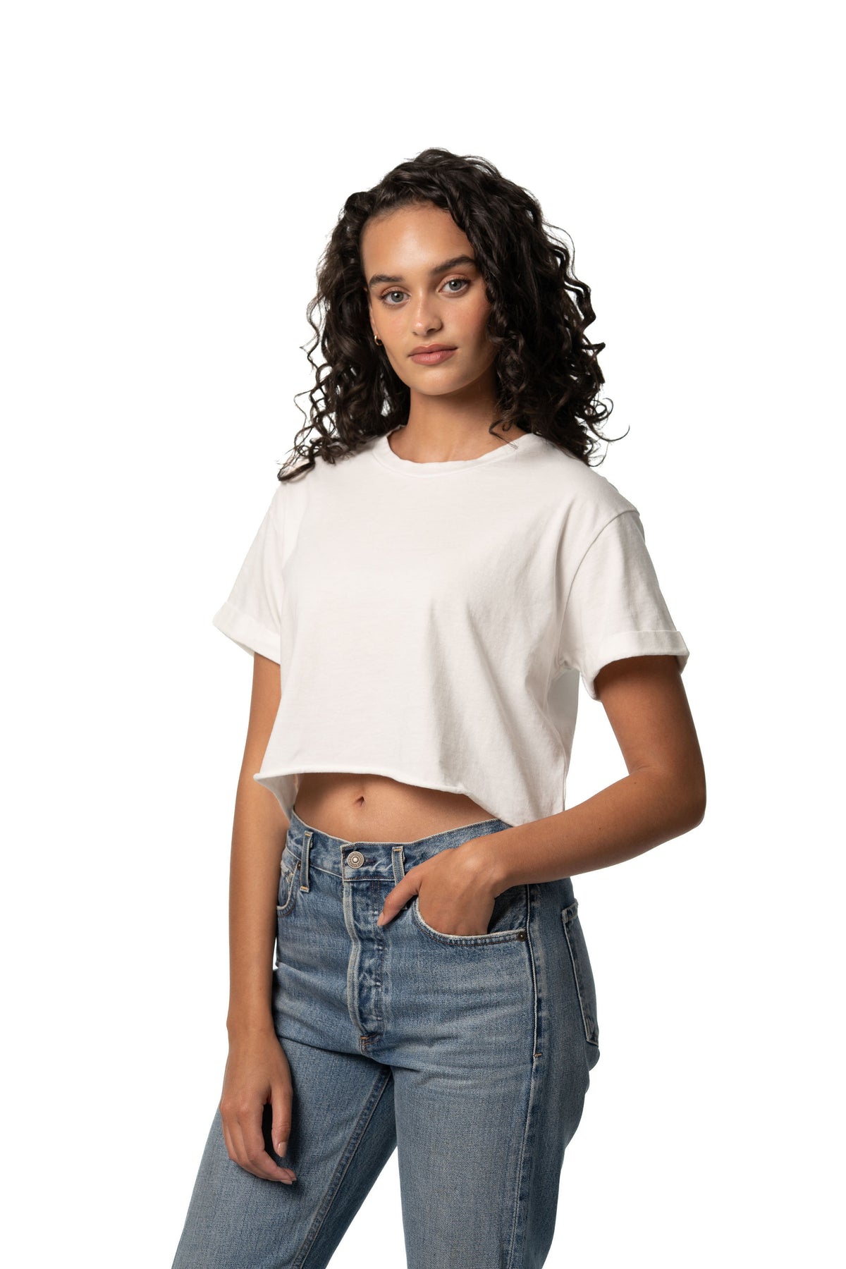 RACHEL CROPPED TEE - WHITE