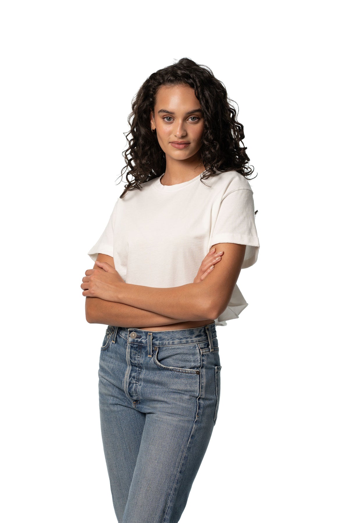 RACHEL CROPPED TEE - WHITE