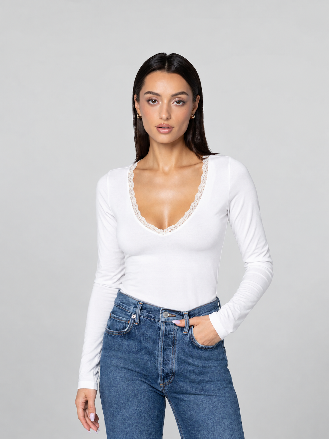 MONICA LACE TOP- IVORY
